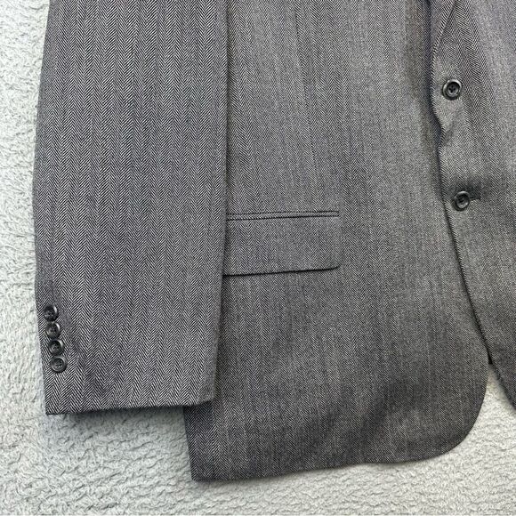 Joseph Feiss Blazer Mens‎ 50R Gray Lambs Wool 2 Button Business Casual Office - Picture 4 of 16